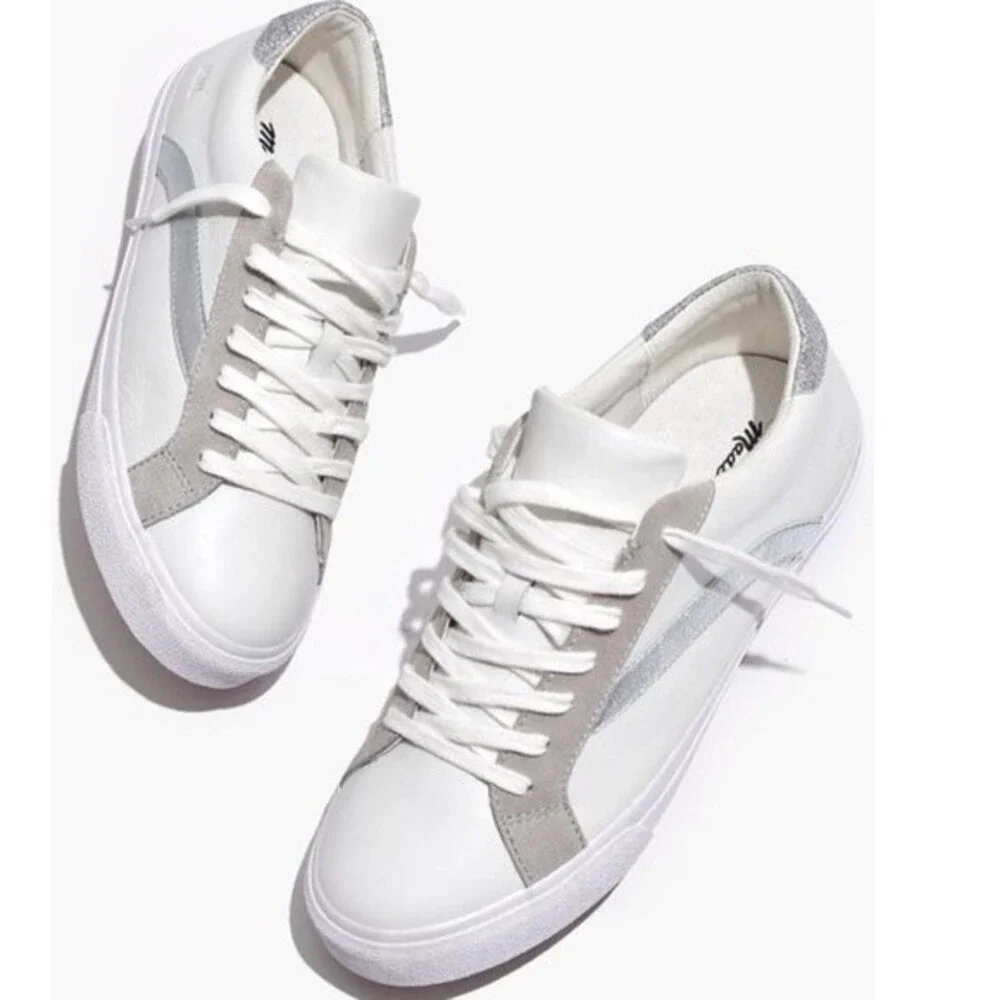 Madewell Sidewalk Sneakers In Silver Suede NWOT
